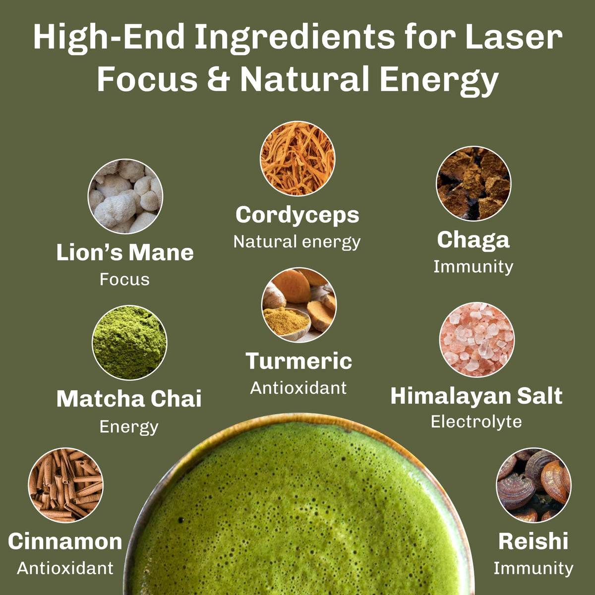 MUDWTR drink in mug shows earthy matcha and chai aroma.