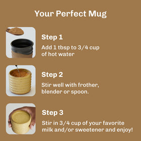 MudWTR Turmeric Decaf pour shot, demonstrates quick mix for hot beverages