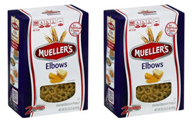 Mueller's elbow pasta 2-pack 32oz ideal for quick weeknight meals.