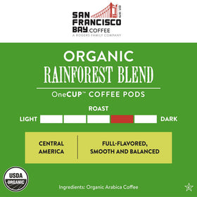 Mugs N Coffee OneCup pod packaging enables easy single-serve brewing.