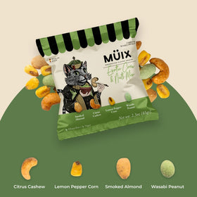 Muix Yankee Mix packaging shows baseball raccoon mascot for playful branding.