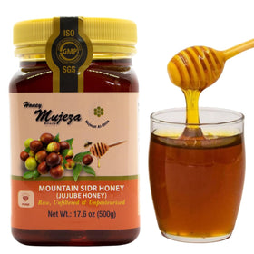 Mujeza Al Shifa authentic Sidr honey bottle with smooth pour for tea