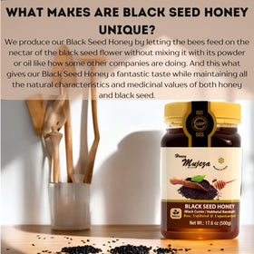 Mujeza Black Seed Honey pour shot for convenient use in daily rituals.
