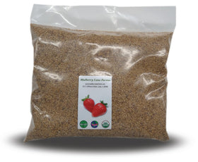 Mulberry Lane Farms golden flax seed bulk bag for easy pantry storage.
