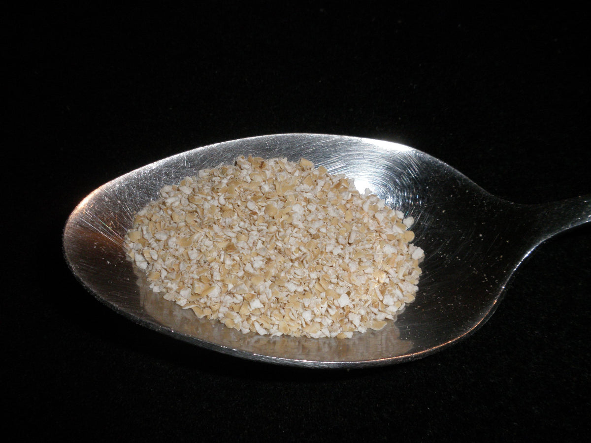 Mulberry Lane Farms oat bran close-up reveals fine texture for quick mixing