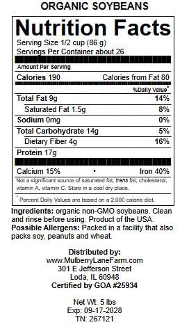 Mulberry Lane Farms fresh soybeans for sprouts and quick kitchen boosts