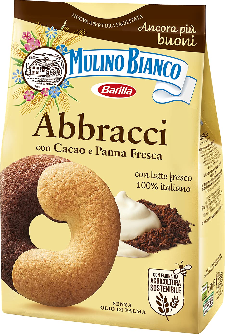 Abbracci cream and cocoa sandwich cookies, perfect for dunking.
