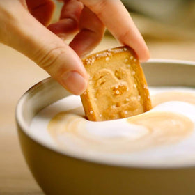 Galletti cookies with sugar crystals for a crunchy bite.