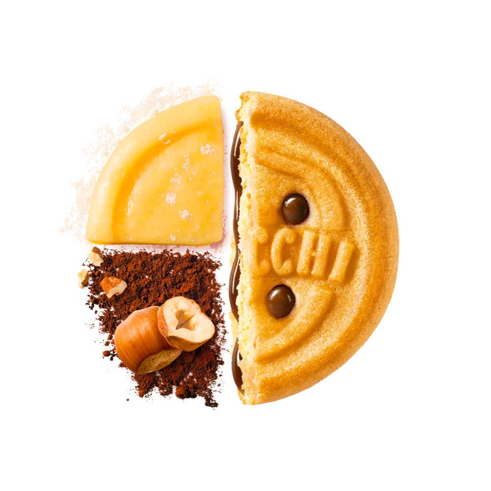 Mulino Bianco Hazelnut Cream Cookies beside a cup of coffee, perfect afternoon break