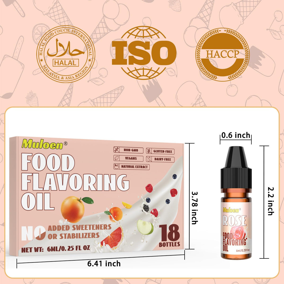 Muloen Flavoring Oil mint drops evoke cool notes for drinks, lip gloss, and desserts.