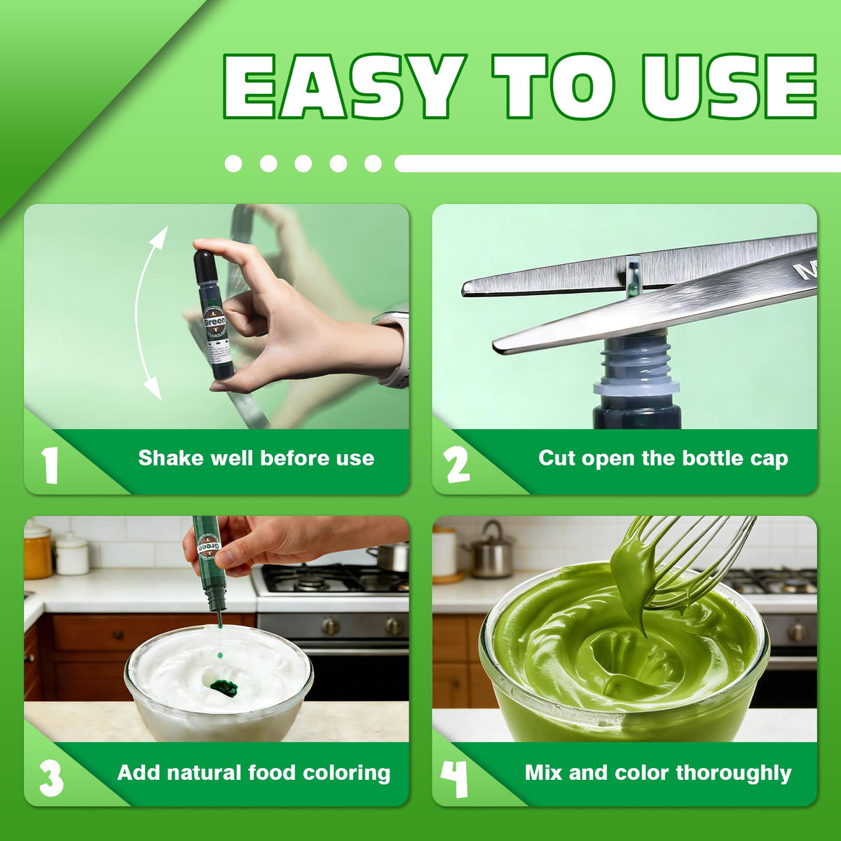 Muloen six-bottle color kit for baking projects