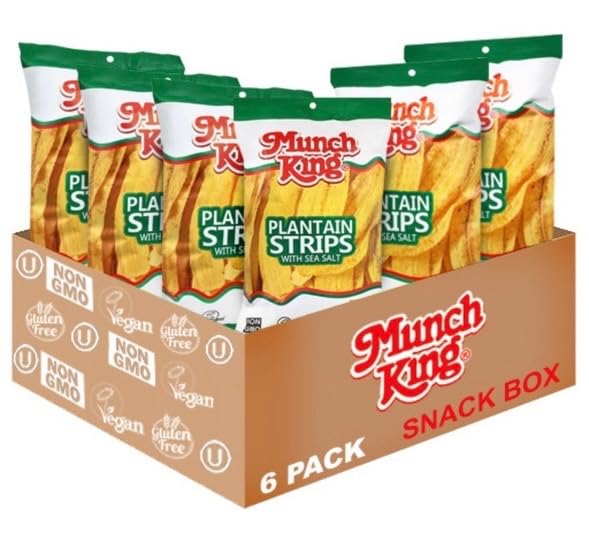 Munch King plantain strips crispy closeup highlights golden texture.