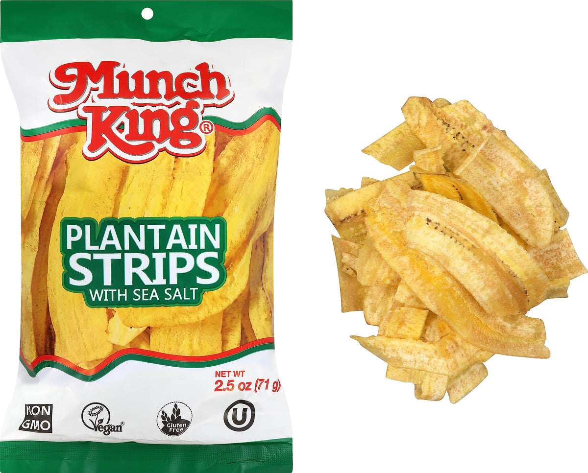 Munch King plantain strips serving bowl presents shareable snack option.