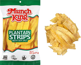 Munch King plantain strips serving bowl presents shareable snack option.