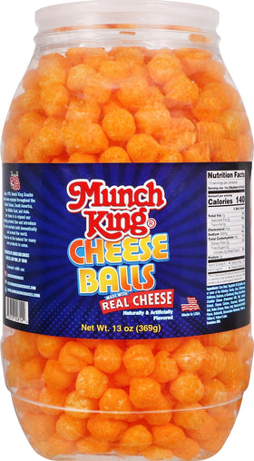 Munch King Snacks Cheese Balls served in a bowl for sharing.