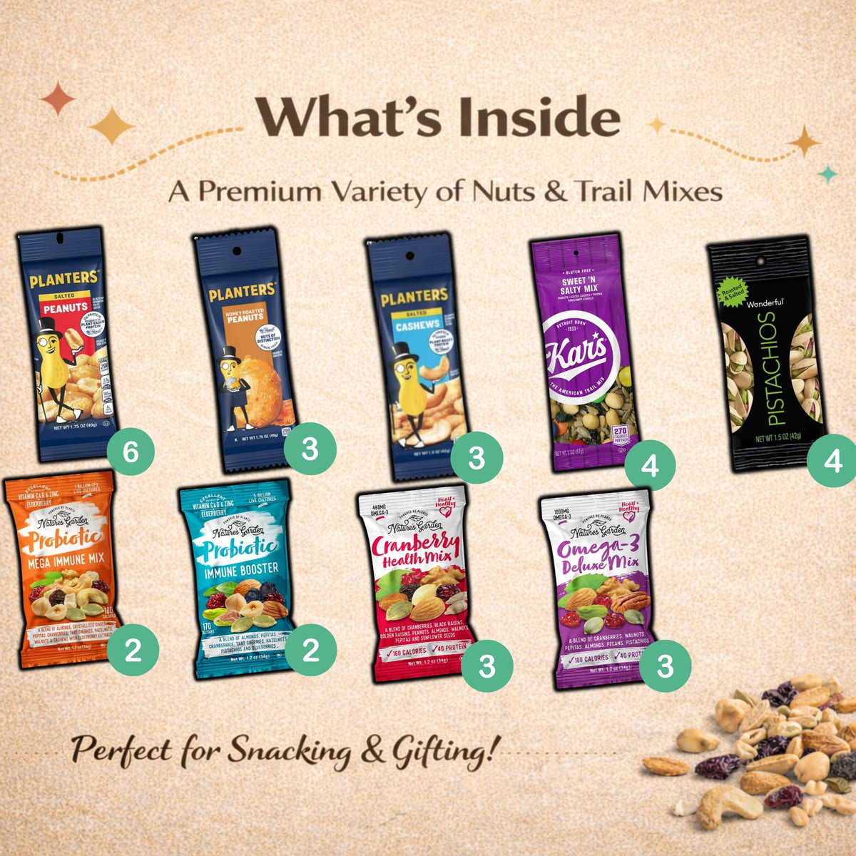 Munch Mania 30-pack nuts and trail mix for travel and on-the-go