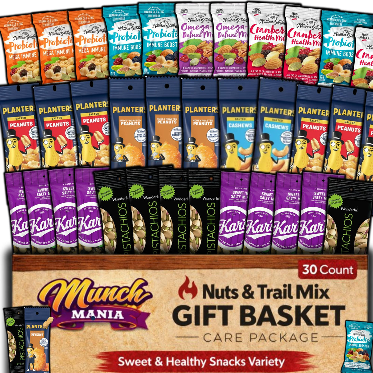 Munch Mania gift basket trail mix snacks variety pack ideal for office snacking