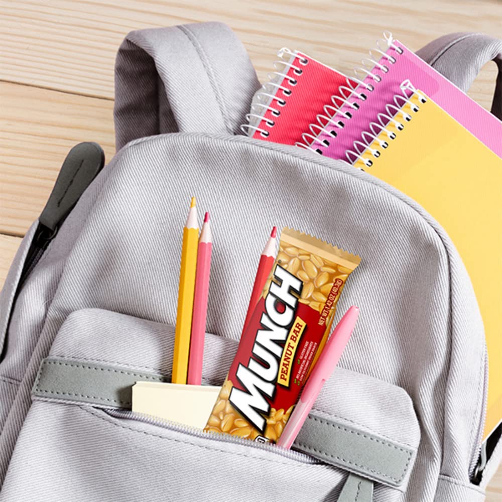 MUNCH Peanut Bar in a bag demonstrates travel-friendly, portable energy.