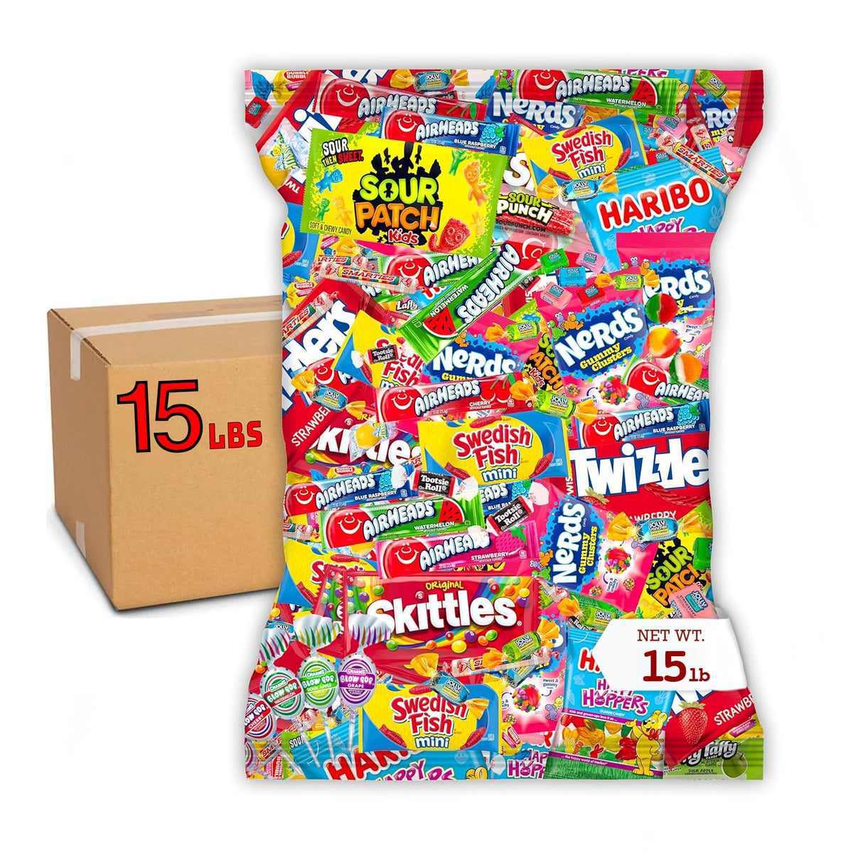 Munchbox bulk candy variety pack 15lb, ideal for party favors.
