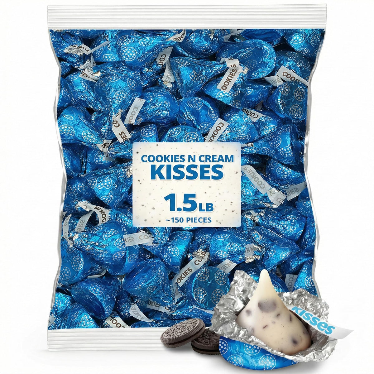 Munchique Cookies & Cream Kisses bulk bag for party bowls and displays.