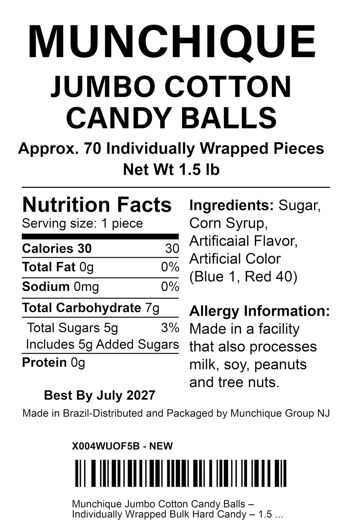 Individually wrapped Munchique cotton candy balls for gifting and sharing