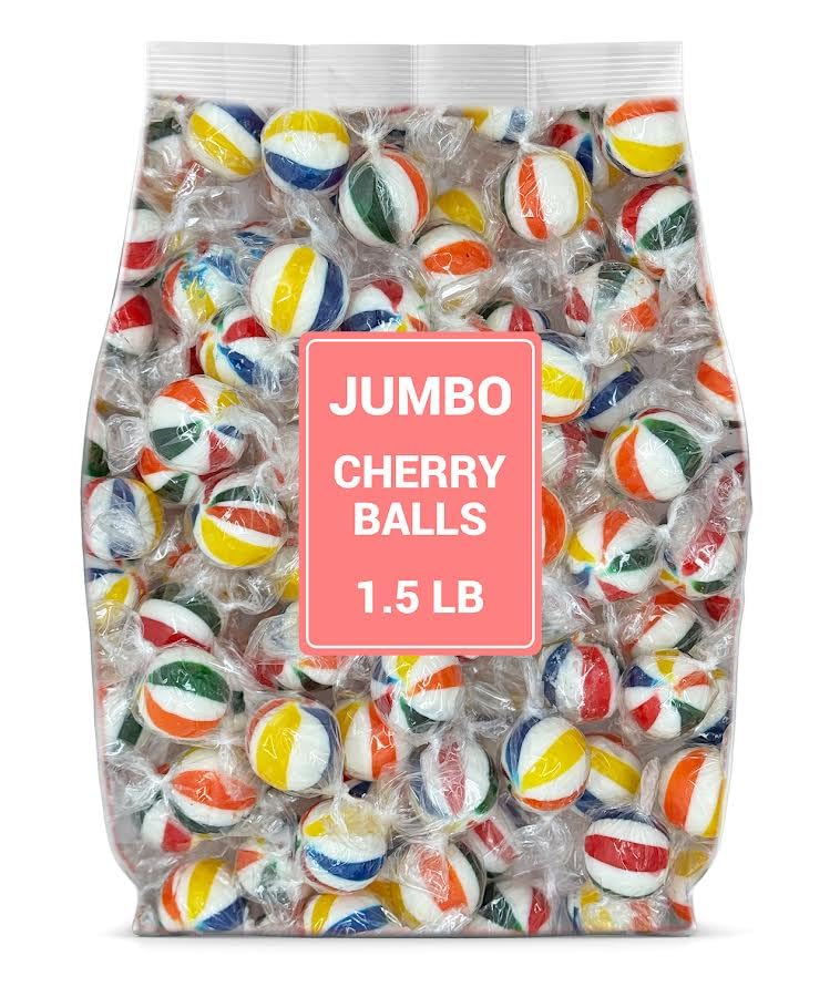 Munchique Jumbo Cherry Balls in a 1.5 lb bag for parties and gifts.