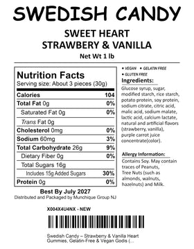 Munchique heart gummies deliver sweet Swedish tradition with soft texture and fresh flavor.