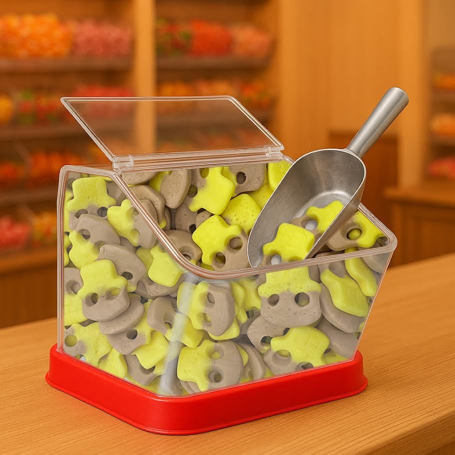 Munchique vegan gelatin-free banana-toffee skulls offer a delicious, dairy-free bite.