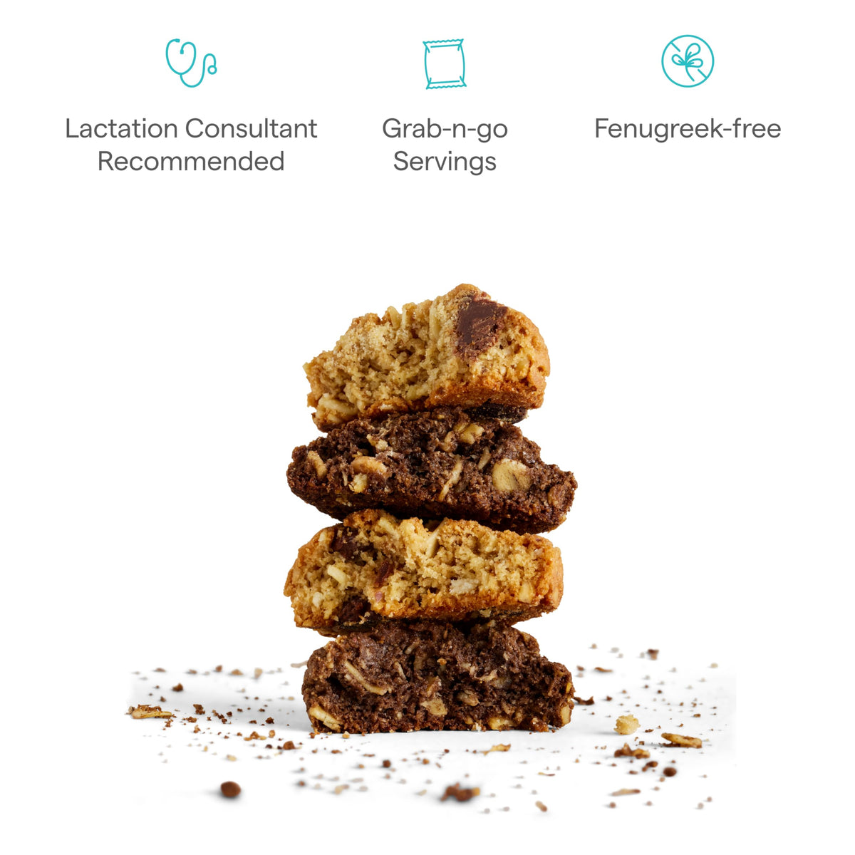 Munchkin Lactation Cookie Bites ingredients oats flaxseed brewer's yeast, simple snack.