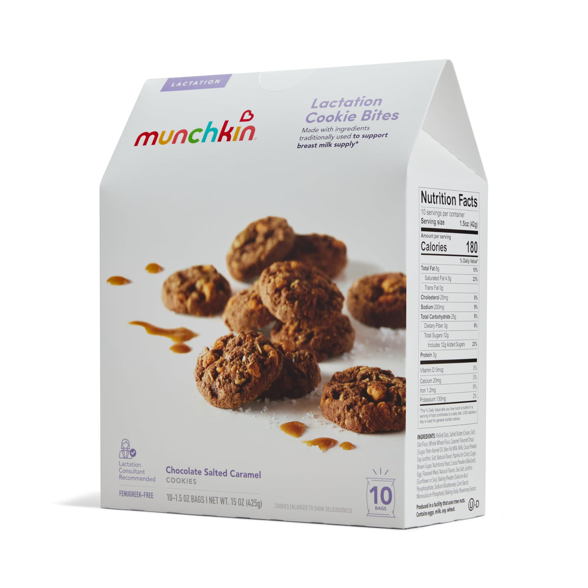 Munchkin Milkmakers cookie bites hero-shot highlighting bite-size treat option.