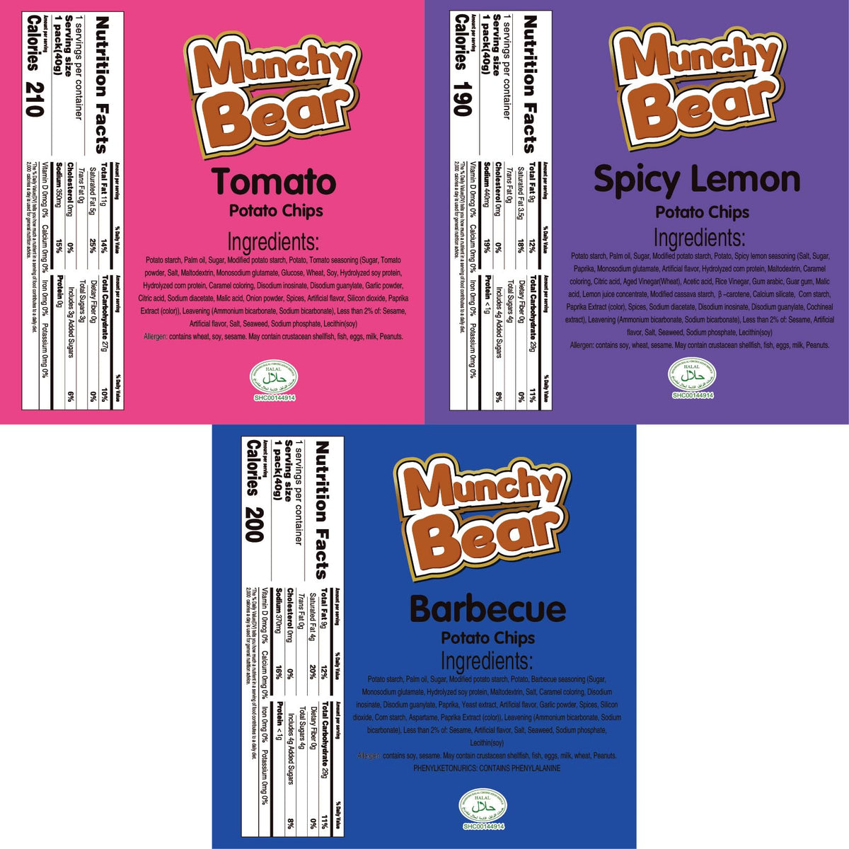 Munchy Bear BBQ Crackers pack—smoky bite perfect for game night or lunch.