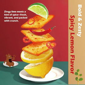 Munchy Bear Spicy Lemon Crackers pack—zesty kick for bold afternoon snacking.