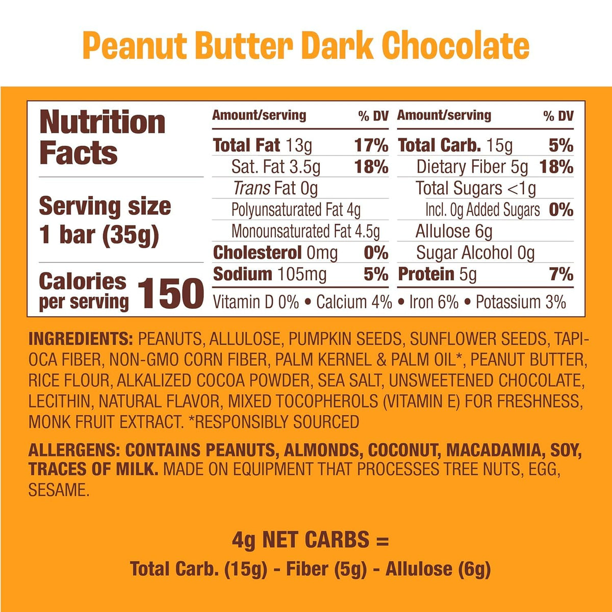 Munk Pack Peanut Butter Dark Chocolate bar close-up showing nuts and chocolate texture