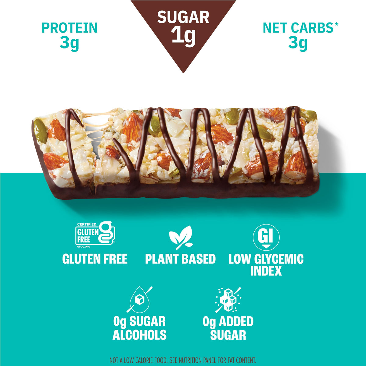 Munk Pack fiber nut bar close-up with chocolate drizzle and sea salt for indulgent flavor