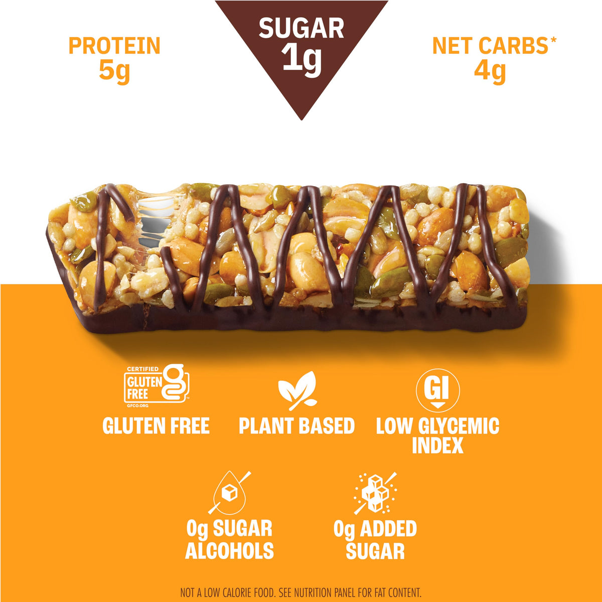 Munk Pack Fiber Nut Bar cross-section showing creamy peanut butter center and rich chocolate coating.
