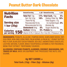 Munk Pack Fiber Nut Bar ingredients close-up featuring plant protein and allulose.