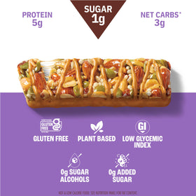 Munk Pack Fiber Nut Bars closeup showing caramel sea salt flavor and texture