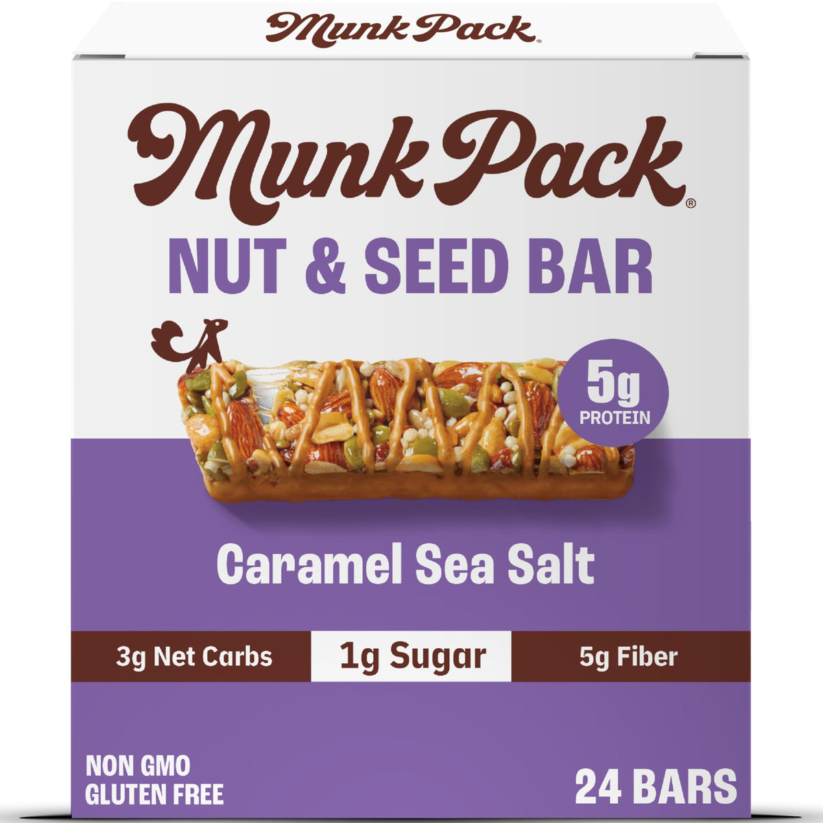 Munk Pack Fiber Nut Bars caramel sea salt packaging for convenient everyday snacking