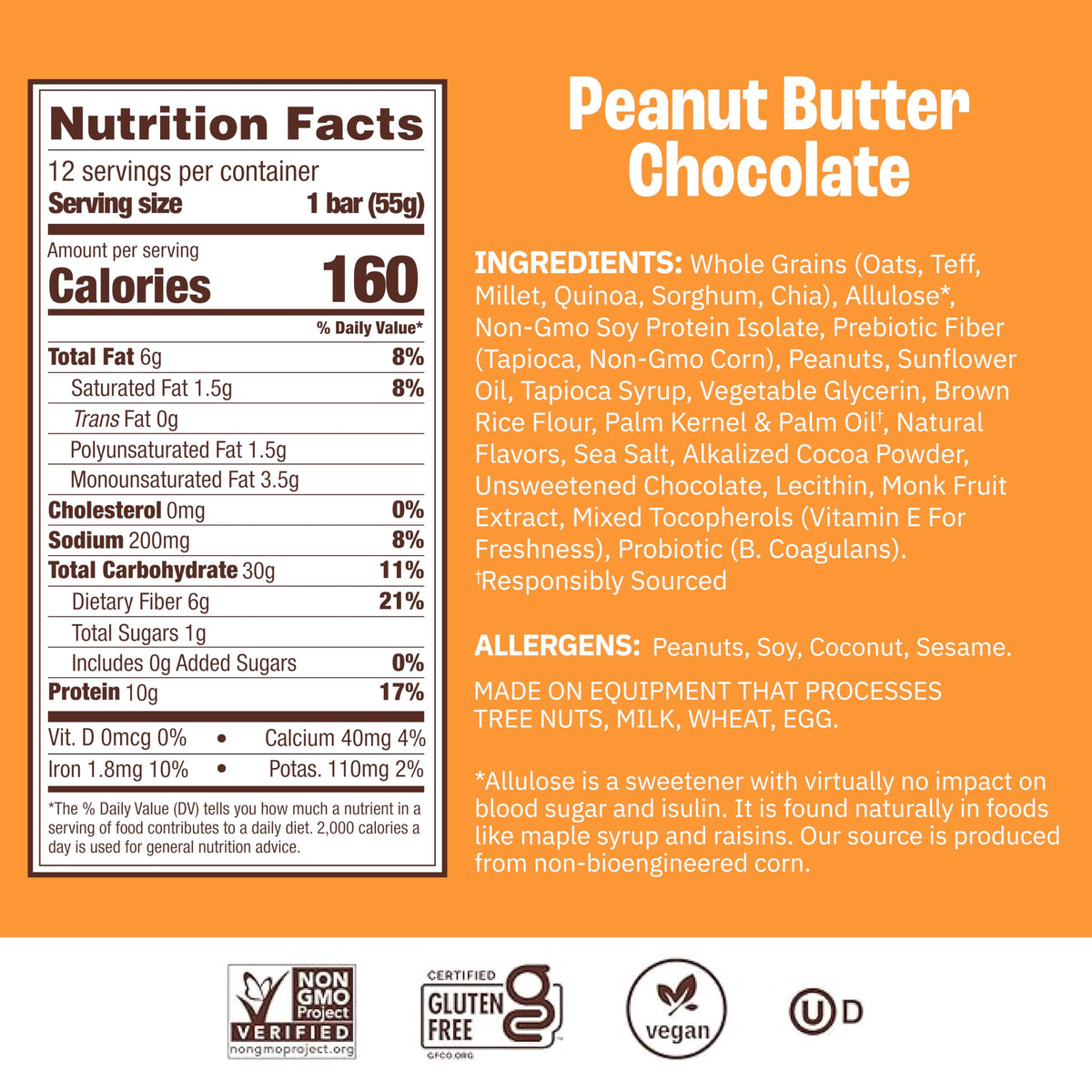 Munk Pack Peanut Butter Probiotic Bar gluten-free label for clean eating