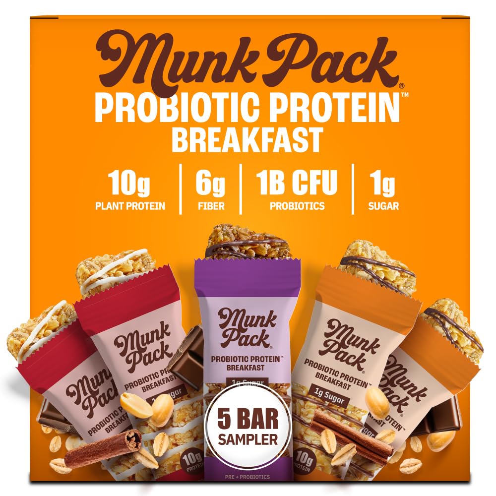 Munk Pack Sampler Bar packaging highlighting convenient on-the-go snacking.