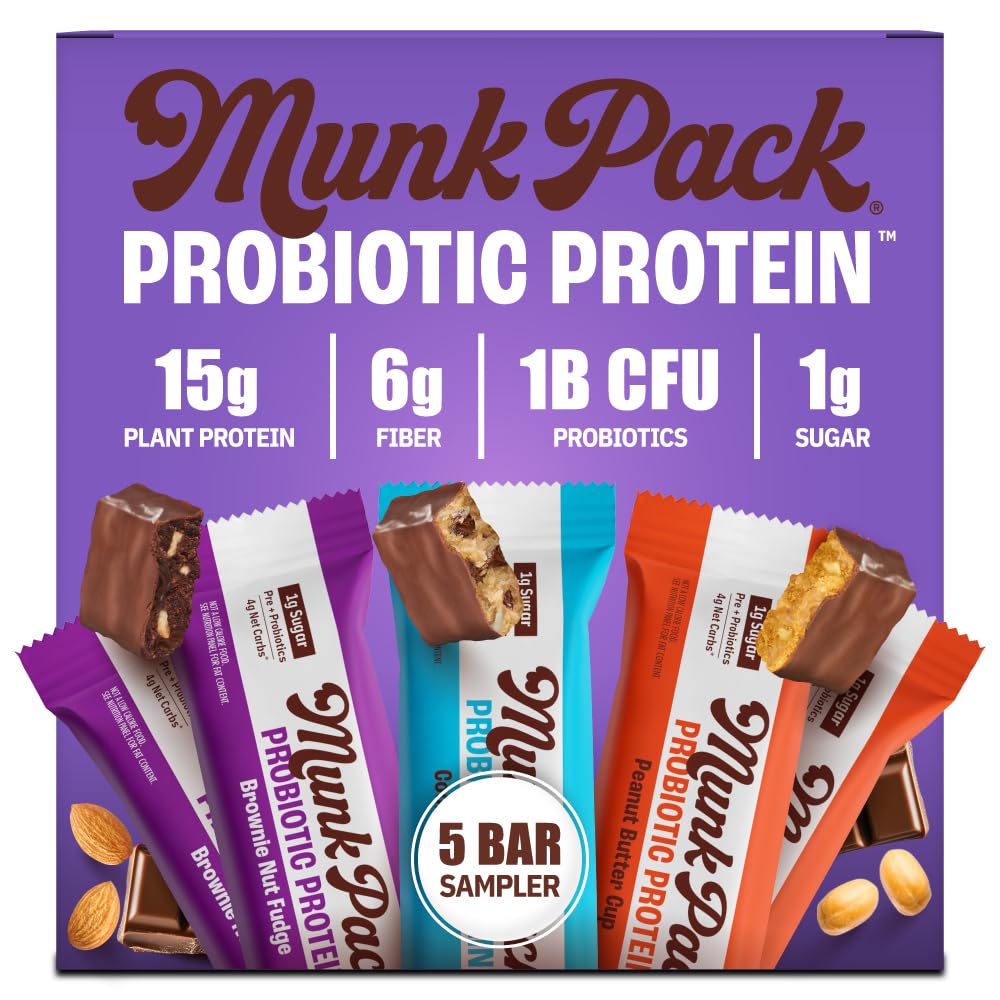 Munk Pack Sampler Pack Probiotic Bars cover image showing a convenient healthy snack option