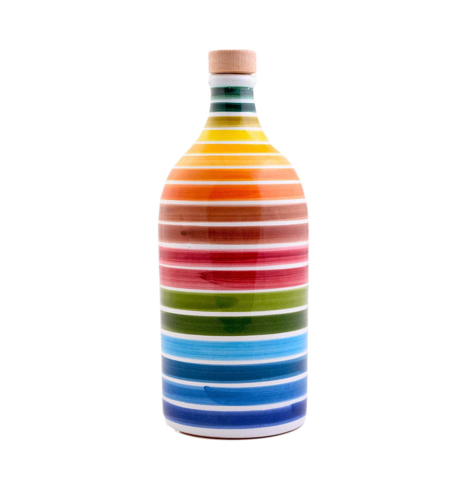 Muraglia Antico Frantoio EVOO rainbow bottle front highlights premium Peranzana oil