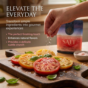Murray River Gourmet Salt Flakes used as finishing salt on plated dish