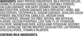 Muscle Milk Chocolate nutrition facts back detail vitamins and minerals.