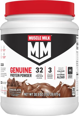 Muscle Milk Chocolate serving cup ready for daily protein intake.