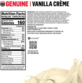 Muscle Milk nutrition facts highlight 25g protein per serving