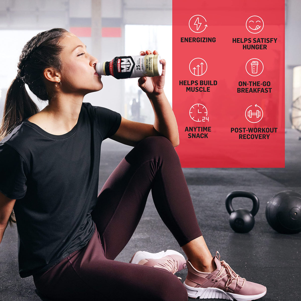 After-workout scene with Muscle Milk Genuine Protein Shake for recovery support