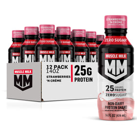 Muscle Milk Genuine Protein Shake Strawberries N Creme bottle for on-the-go protein