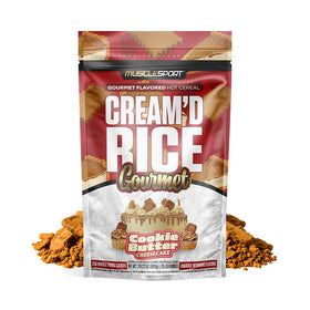 Musclesport Cream'd Rice Gourmet cookie butter cheesecake cup—premium flavor, convenient quick meal.