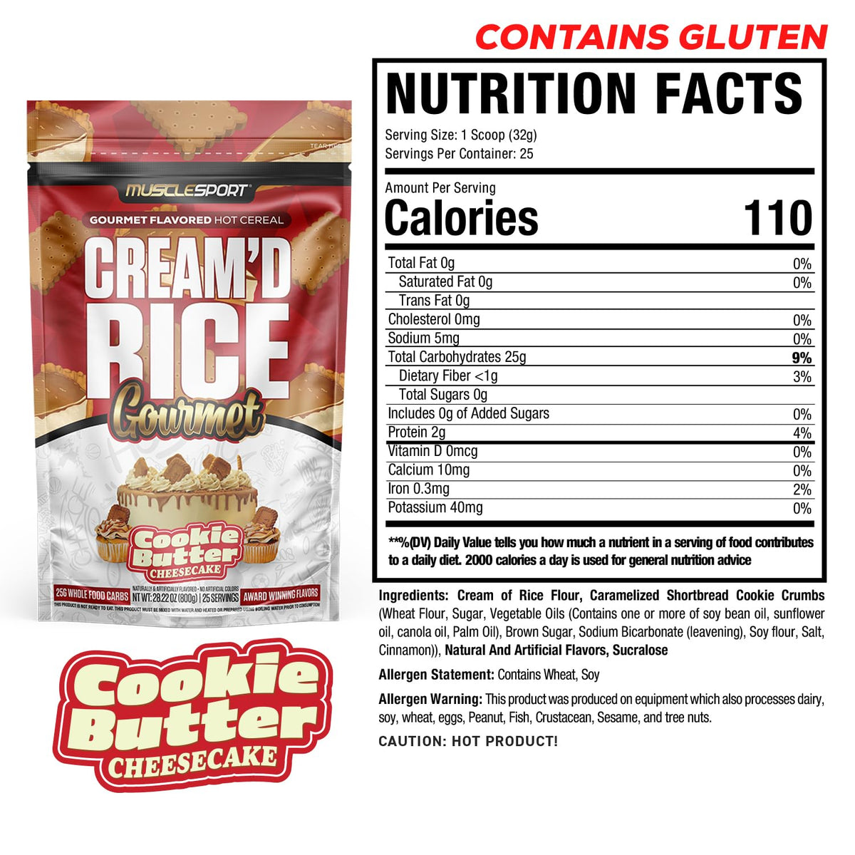 Musclesport Cream'd Rice Gourmet flavor inclusions closeup—real food bits enhance taste and enjoyment.